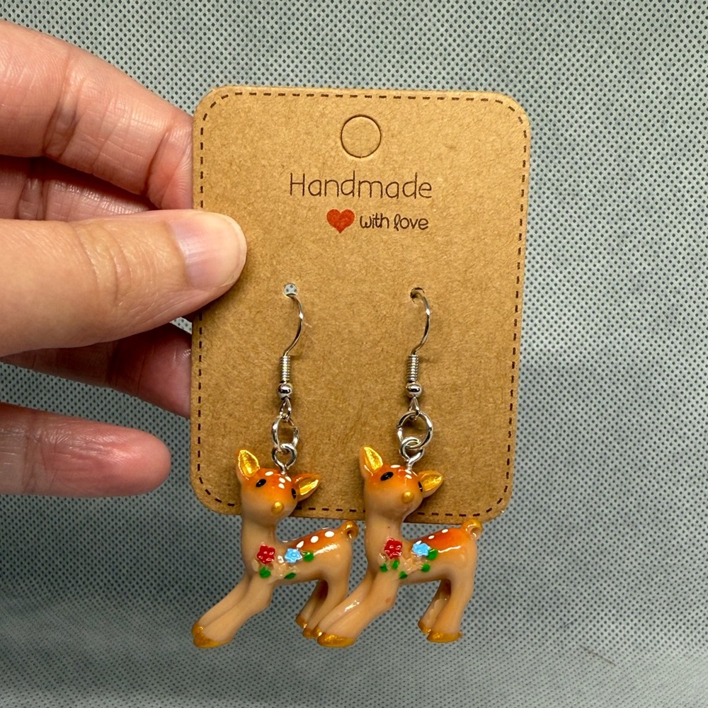 Handmade Reindeer Earrings